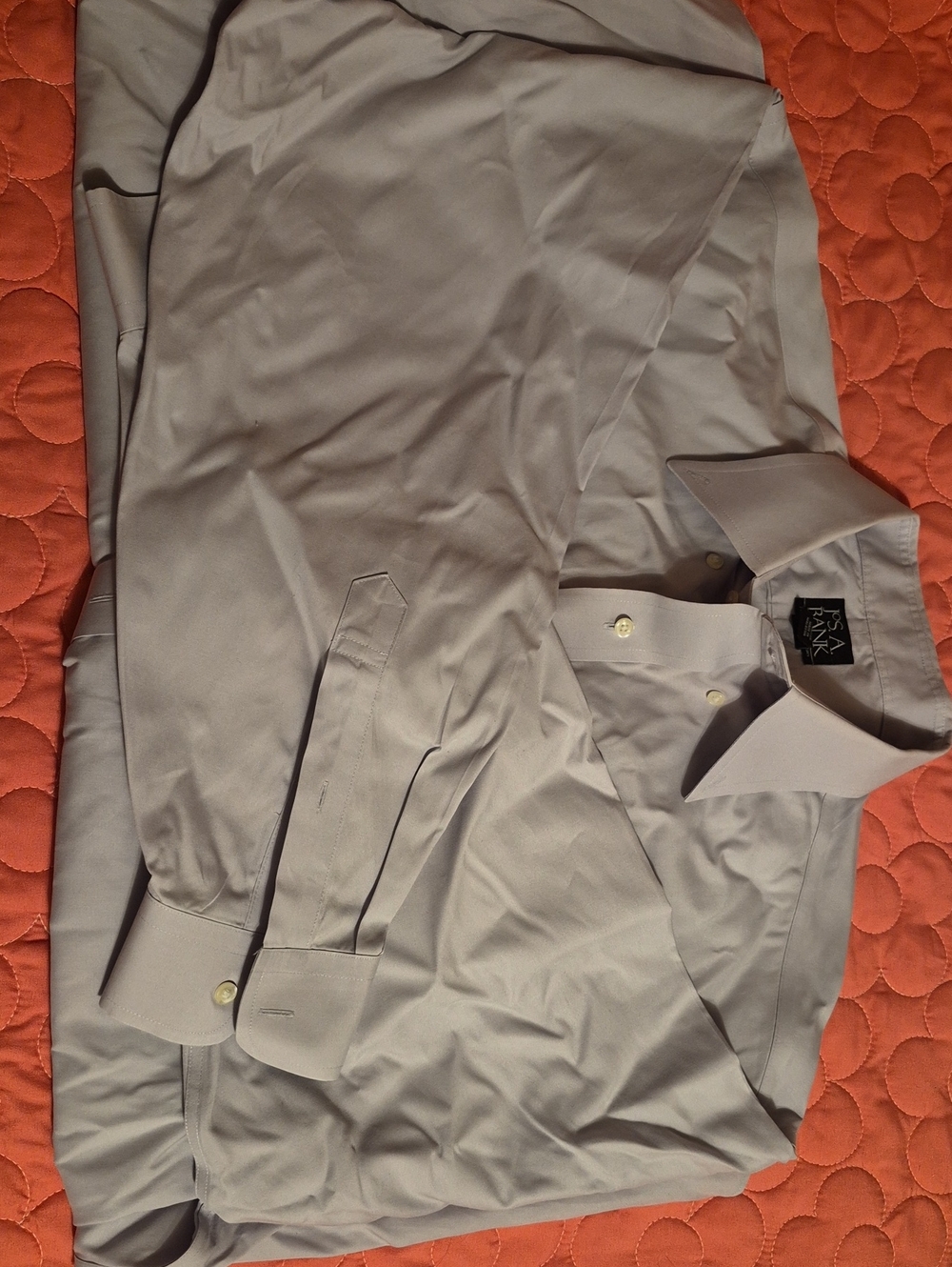 Jos. A. Bank Men's Light Gray Dress Shirt - Classic Spread Collar